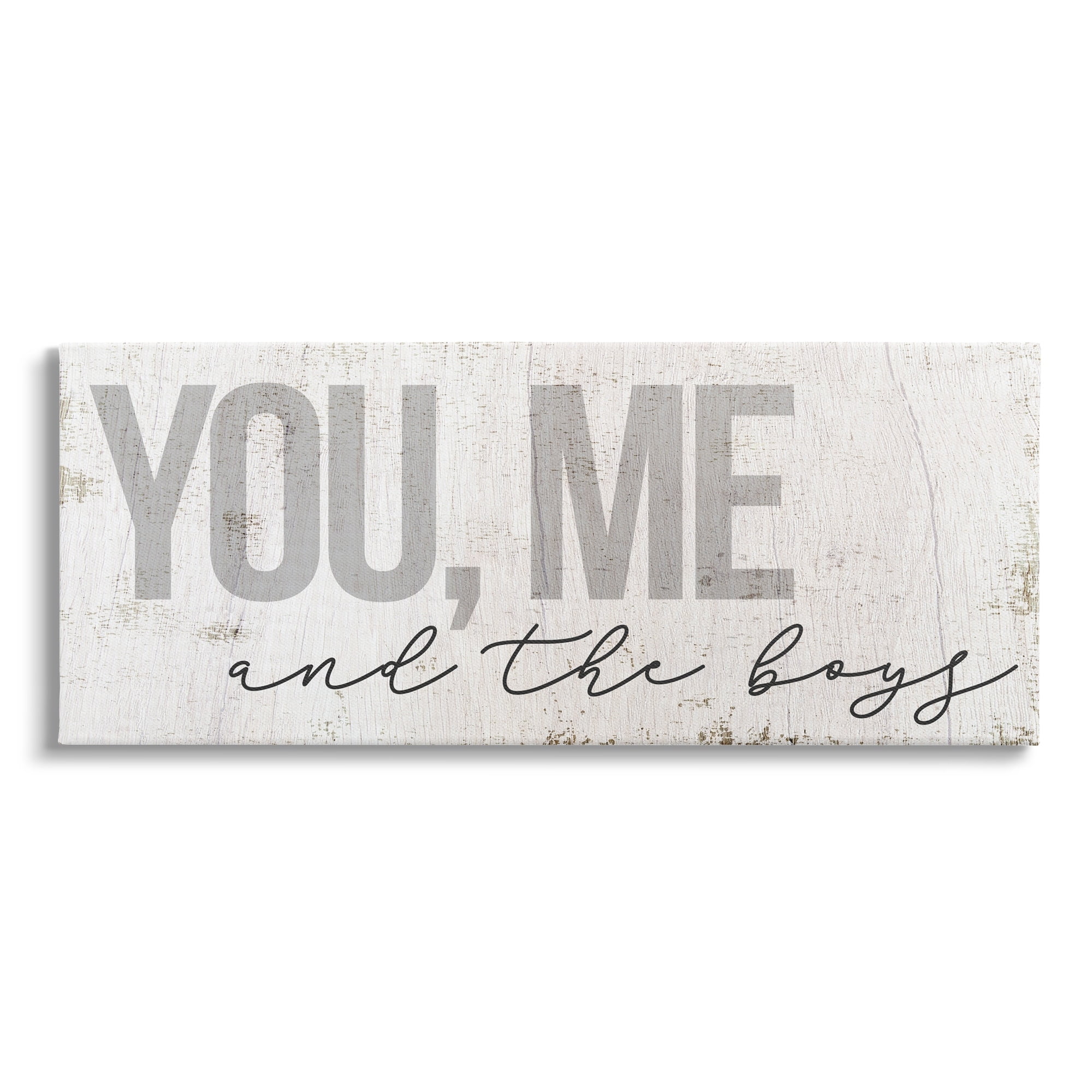 Stupell Industries You Me & The Boys Family Inspirational Painting Gallery Wrapped Canvas Print Wall Art