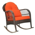 thumbnail image 4 of Gymax Patio Rattan Wicker Rocking Chair Porch Deck Rocker Outdoor Furniture W/ Cushion, 4 of 10