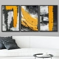 thumbnail image 2 of wall26 Framed Wall Art Print Set Gold, Black and White Paint Strokes Abstract Shapes Illustrations Modern Art Boho Colorful Multicolor for Living Room, Bedroom, Office - 24"x36"x3 Black, 2 of 5