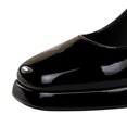 thumbnail image 4 of Women's Pumps High Heel 9CM Patent Leather Square Toe Buckle Strappy Party Wedding Shoes, 4 of 5