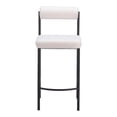 thumbnail image 4 of Livorno Counter Stool Ivory Counter Stool, Modern Style, Shearling style fabric, Steel, Indoor Bar, 4 of 5