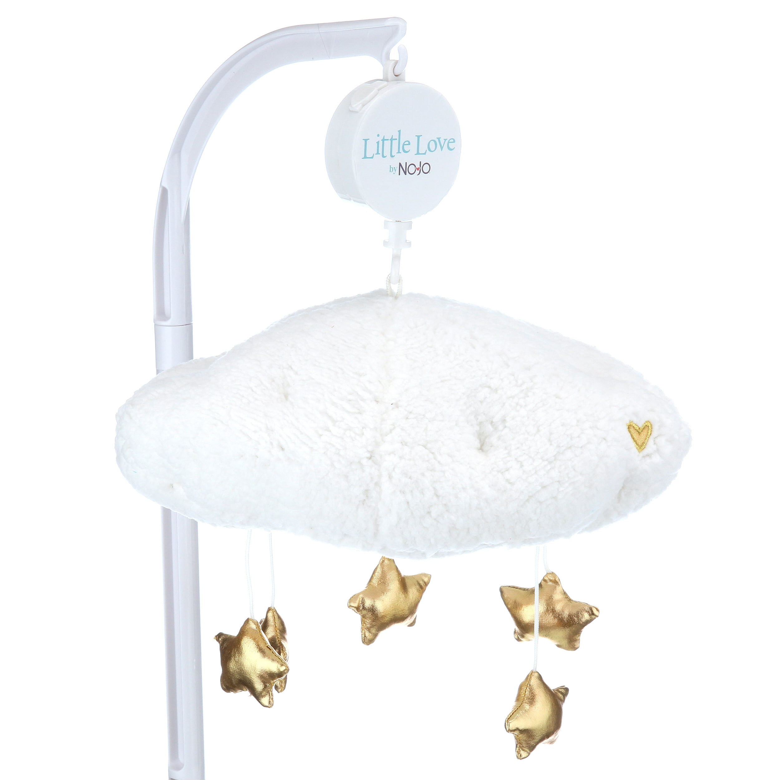 Little Love By Nojo White Sherpa Cloud Shaped Nursery Crib Musical Mobile Walmart Com Walmart Com