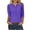 Purple, variant on Frostluinai Summer Button Up Tops for Women Casual 3/4 Sleeve T Shirts Versatile V Neck Shirts Loose Fit Outer Wear Bottom Tees