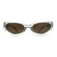 thumbnail image 5 of Womens Luxe Mod Fashion Cat Eye Beveled Thick Plastic Sunglasses Grey - Brown, 5 of 8