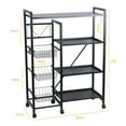thumbnail image 3 of StarBay Produce Holder Fruit Stand Snack Organizer 4 Tier Wire Basket Kitchen Baker Rack Stackable Storage Basket with 360 Degree Wheels & Hooks, 3 of 6