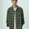 thumbnail image 2 of Camisa a cuadros de gran tamaño para hombre, otoño 2024, estilo vintage Y2K, manga larga, moda, camisas con solapas sueltas y bolsillos, blusa de moda coreana, 2 of 5