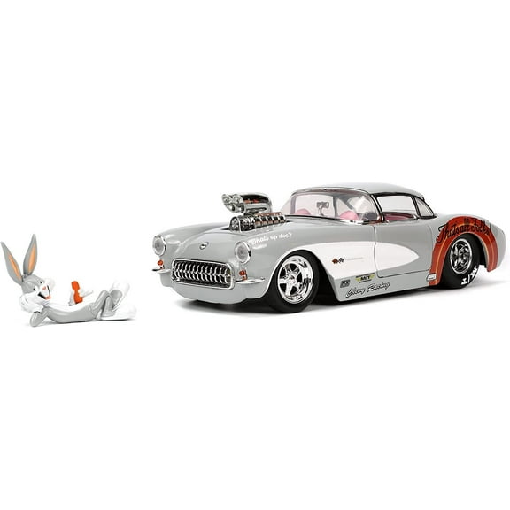 Jada Toys Looney Tunes 1956 Chevy Corvette with Bugs Bunny Figure Play Vehicle