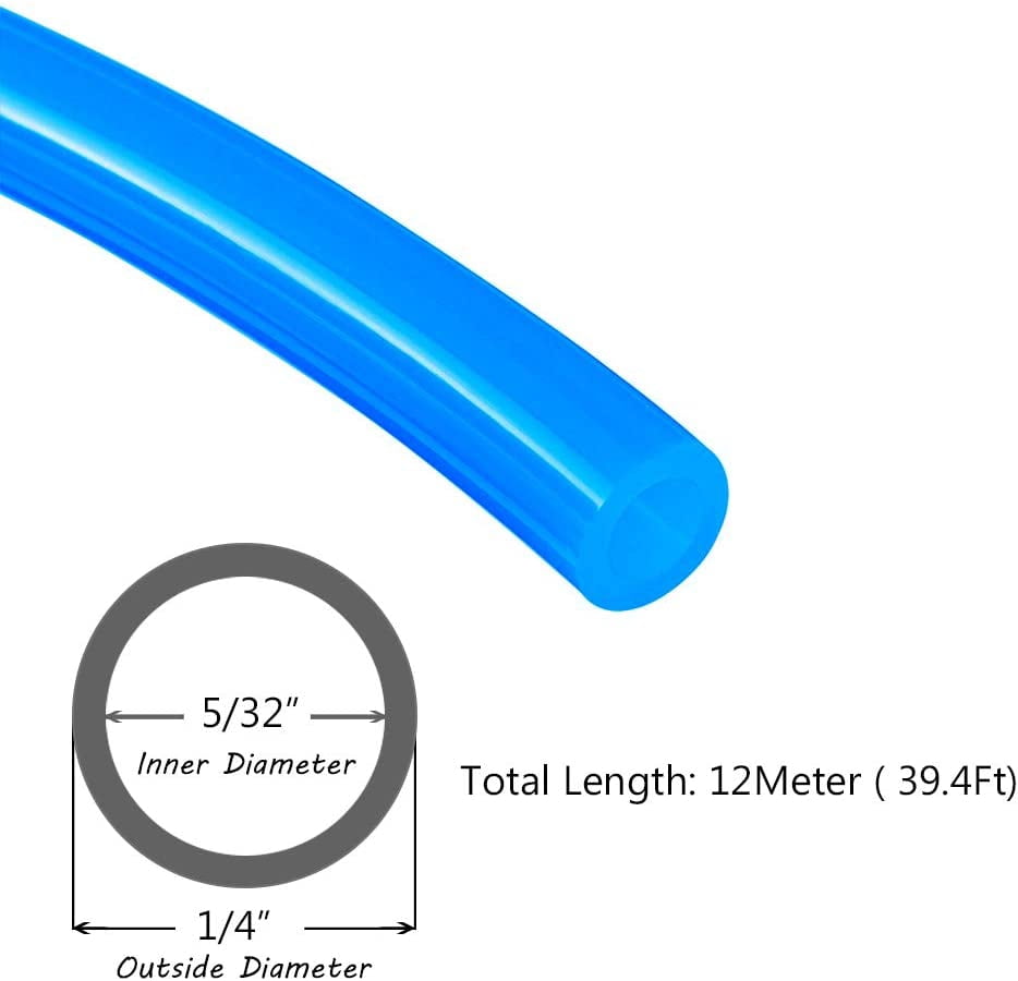 MKEUDQ-Beduan Pneumatic Tubing Pipe 1/4" OD Blue Air Compressor PU Line Hose Tube for Water Fluid Transfer 12Meter 39.4ft