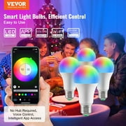 Smart Light Bulbs 4 Pack 9W 800 Lumens Multicolor LED RGB Color Changing Compatible with Alexa Google Assistant Vera iOS Android