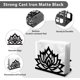 thumbnail image 4 of Servilletero decorativo de metal negro con diseño de flor de loto para mesa, 13,5 x 10,4 x 5 cm., 4 of 9