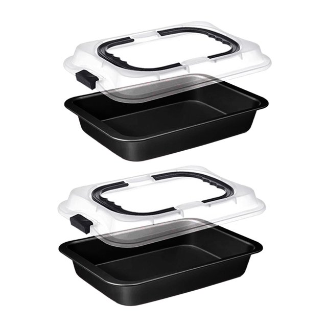 2 bandejas para hornear, cazuelas, antiadherentes, aptas para lavavajillas, utensilios para hornear, para pasteles en láminas negro