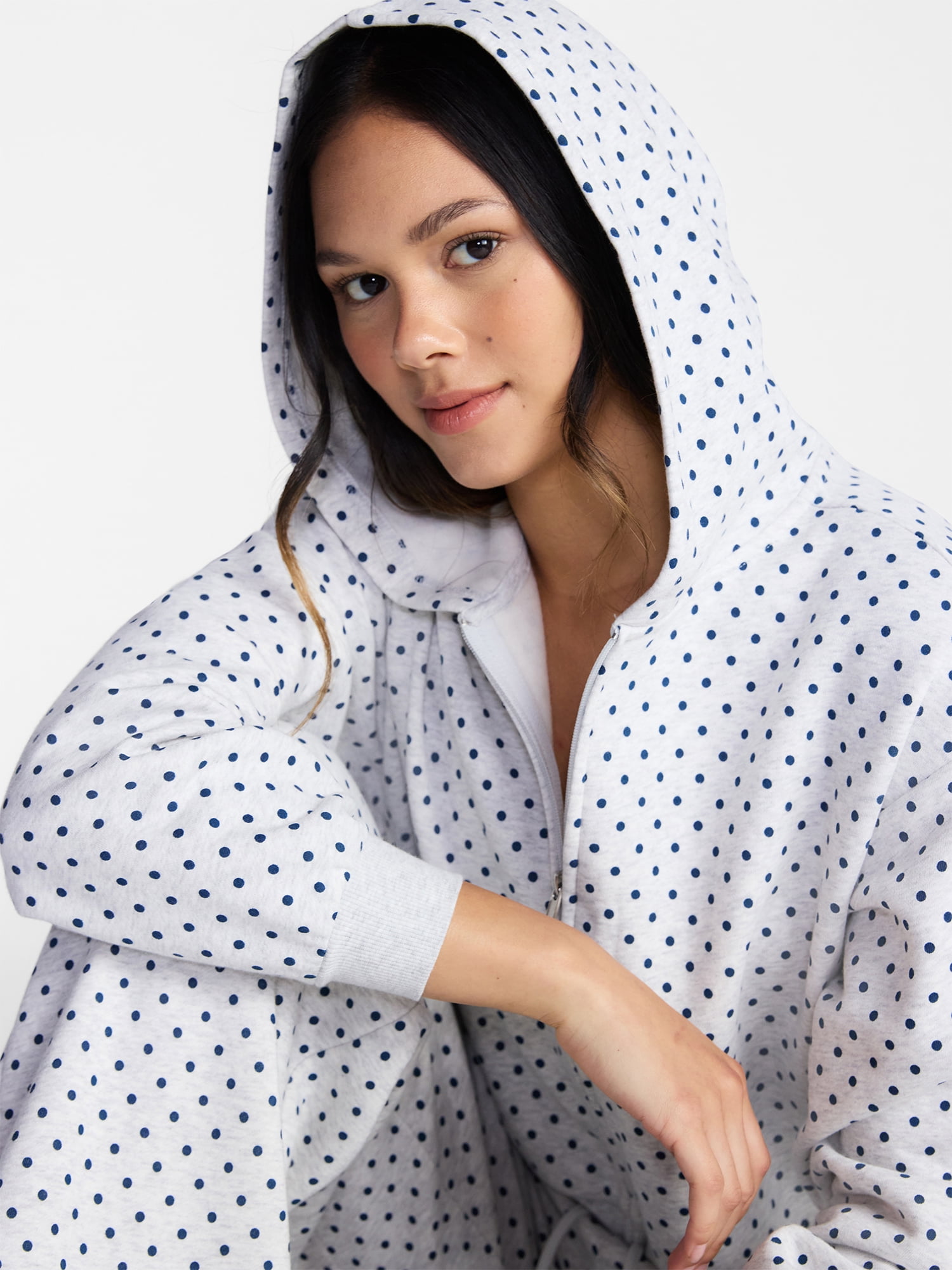 No Boundaries Boxy Zip Up Hoodie, Women's XXS-XXL