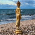 thumbnail image 6 of Global Chic Golden Buddha Garden Statue, Standing Abhaya Protection Pose, 32.25 Inches (80cm) Tall, The Serenity Collection, 6 of 9