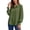*Green, variant on Women's Smocked Cuff Button Down Shirt , Ladies' Long Sleeve Work Blouse , Elegant Hidden Placket Office Top For Women, Navy , S-2XL