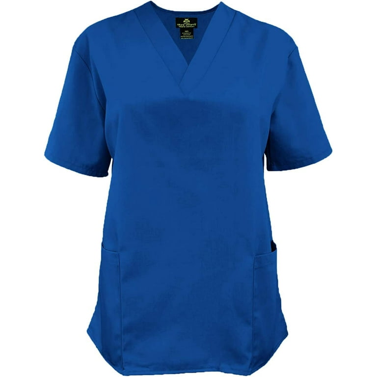 Natural Uniforms Unisex 6 Pocket Scrub Set, Royal Blue