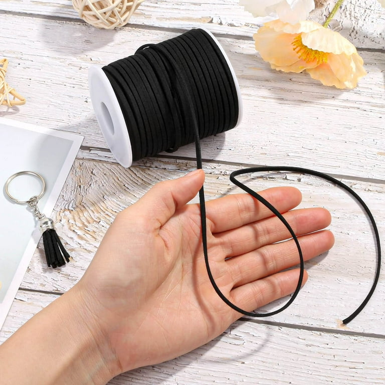 Cousin DIY Faux Suede Cord String, Model# 63800155, Black, Brown and Gray,  4 pc 