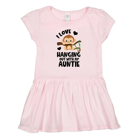 

Inktastic Monkey I Love Hanging out with My Auntie Gift Toddler Girl Dress