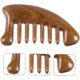 thumbnail image 3 of Peine de madera de sándalo antiestático de dientes anchos para cabello rizado y masaje del cuero cabelludo., 3 of 5
