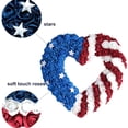 thumbnail image 4 of Chmadoxn 9.8 Inch Patriotic Star Wreath, Red White Blue Cloth Flower Garland for 4th of July Independence Day Memorial Day, Farmhouse Wall Window Front Door Decor, 4 of 7