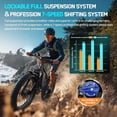 thumbnail image 5 of FENGQS 6000W Dual Motor Electric Bike for Adults, 24"x4" Fat Tire, Up to 50mph 100 Mile, 60V/20Ah Battery, Full Suspension, For Off-Road Use Only (White), 5 of 9