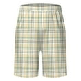 thumbnail image 4 of Men's Pajama Sets Trendy Summer Round Neck Short Sleeved Plaid Shorts Plus Size,Green,2XL, 4 of 5