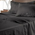 thumbnail image 5 of Js sanders Family King 120x80 4pc Sheet Set 100% Egyptian Cotton 800 Thread Count Breathable & Soft Cooling Hotel Sheets Machine Washable and Fits up to 15'' Deep Pocket Grey Stripe, 5 of 6