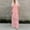 Pink, variant on Idoravan Summer Dresses for Women Clearance Women's Bohemian Summer V-neck Lace Solid Color Soft Comfortable Long Dress