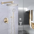 thumbnail image 5 of Cerypsa 10 Inches Brushed Gold Wall Mounted Shower with High Pressure Rain Shower Head and 5-Function Handheld Shower Head, 5 of 8