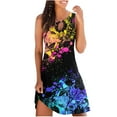 thumbnail image 1 of QIPOPIQ Robes d'Été pour Femmes 2024 Tendance Boho Imprimé Floral Trou de Serrure Col Rond Sans Manches Robes d'Été, 1 of 6