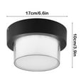 thumbnail image 3 of Outdoor Waterproof Ceiling Light | Modern Iron Pendant Fixture | Flush Mount for Terrace, Entrance, Hallway, Balcony | Soft Lighting | 17x17x10 cm | Black | 1-Pack, 3 of 7