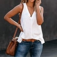 thumbnail image 3 of HAPIMO Women's Summer Tank Tops Casual Loose Fit Camis Vest V-Neck Blouse Solid Color Print Tops Trendy Comfy Camisole Sleeveless Shirts for Girls White XXL, 3 of 6