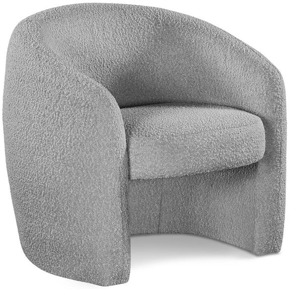 Meridian Furniture Acadia Grey Boucle Fabric Accent Chair