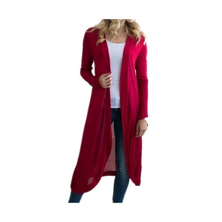 DYMADE Women Basic Long Sleeve Knit Open Front Cardigan Sweaters (Best Plus Size Sweaters)