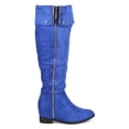 thumbnail image 2 of DbDk DF21 Women Suede Knee High Pointy Toe Snap Cuff Hidden Wedge Boot, 2 of 5