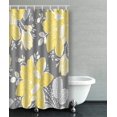 thumbnail image 1 of Cortina de Baño floral ABPHQTO Amarillo Gris Blanco 120x180 cm, 1 of 4