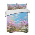 thumbnail image 2 of Wildflowers Twin Size Down Alternative Comforter, Lightweight Comforter Quilt Bedding Set with Pillow Shams Spring Country Oil Painting Floral Plant All Seasons Bed Comforter Duvet Insert 68"x86", 2 of 7