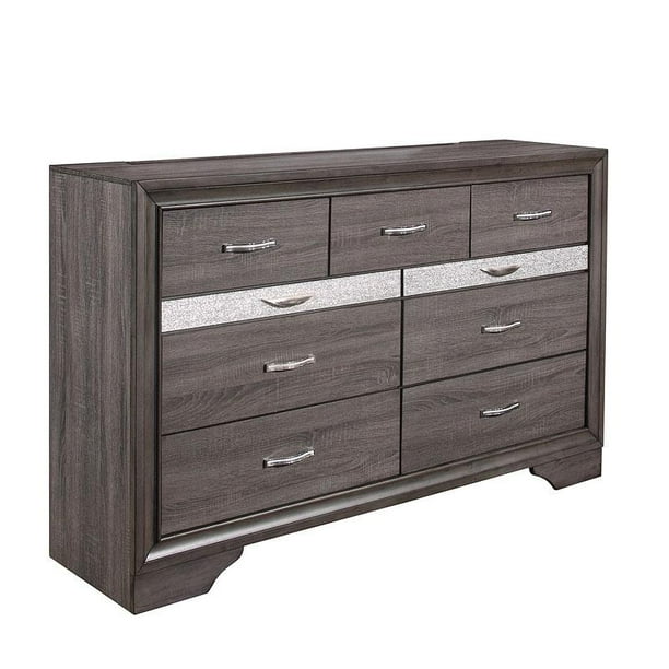 Seville 7 Drawer Dresser In Weathered Grey Global Furniture Modern Contemporary Seville 7 Drawer Dresser In Weathered
