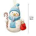 thumbnail image 3 of Zhourta Christmas Blue Snowman Ornament Hanging Decoration for Christmas Tree 2D Acrylic Flat Ornament 3 Inch, 3 of 6