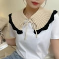 thumbnail image 6 of Detachable Knitted Dickey Collar Crop Top Mini Cape Half Shirt Blouse Collar for Women Girl, 6 of 7