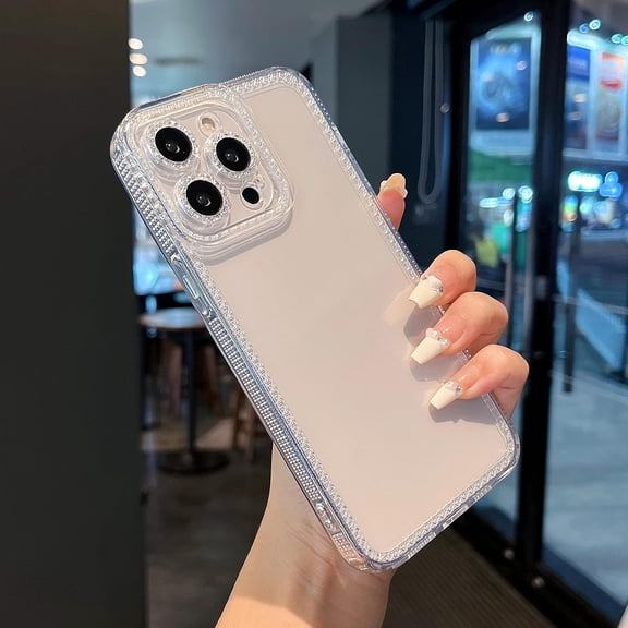 Designed for iPhone 14 Pro 6.1 inch,Sparkly Cute Clear Case for Women Girls,Glitter Bling Flexible Soft TPU Silicone Bumper Protective Cover for iPhone 14 Pro,Clear