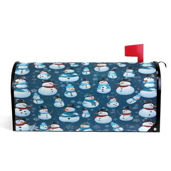 Ryvnso Mailbox Cover Christmas Snowmans Magnetic Mailbox Wrap Standard Size 21x18 Inch