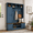 Blue, variant on Farmhouse 3-in-1 Hall Tree with 6 Hooks, Entryway Coat Rack with Adjustable Shelves, Versatile Shoe Storage Bench with Open Cubbies