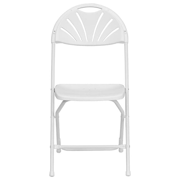 Flash Furniture Plastic Armless Folding Chair With Fan Back White 40/Pack 40LEL4WHITE