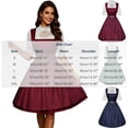 thumbnail image 3 of Women's Classic Bavarian Dirndl Set, Square Neck High Waist Flared Skirt Suspender Dress Matching 3/4 Sleeve Lace Trim Blouse Green S(S), 3 of 6