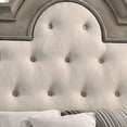 thumbnail image 3 of Benjara Bem King Size Bed, Scalloped and Arched Headboard, Cream Fabric Upholstery, 3 of 5