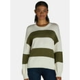 thumbnail image 2 of Dreamers By Debut Women's Striped Sweater with Blouson Sleeves, Midweight, Sizes XS-XL, 2 of 5