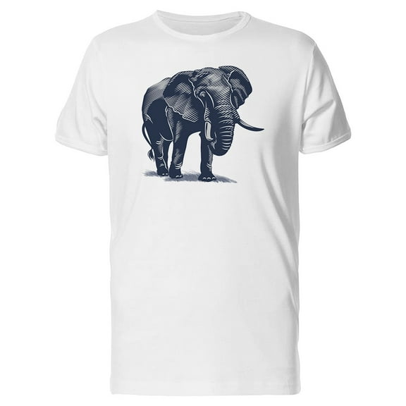 African Elephant In B&W T-Shirt Men -Image by Shutterstock, Male 3X-Large