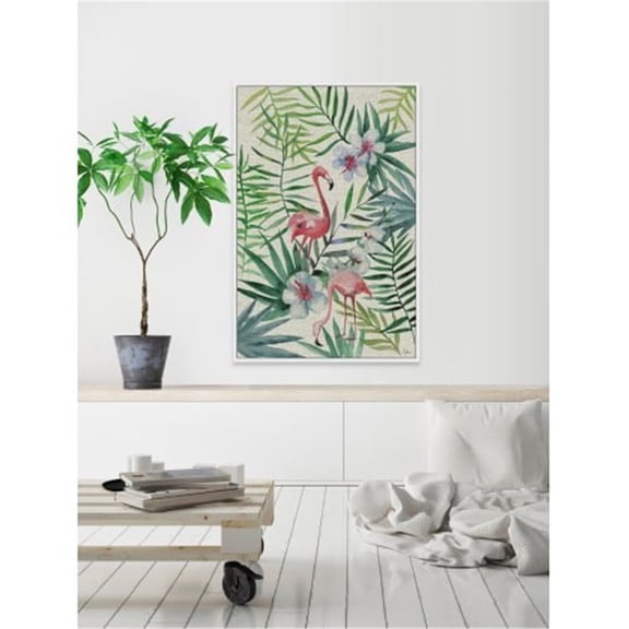 Marmont Hill Mh-Jultrop-9011-Wffdl-45 45" X 30" "Tropical Flamingos Iii" Framed Giclee