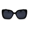 thumbnail image 2 of Womens Animal Print Arm Mod Rectangular Plastic Sunglasses Black Leopard, 2 of 4