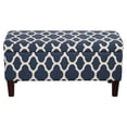 thumbnail image 1 of HomePop Large Upholstered Rectangular Storage Ottoman Bench with Hinged Lid, Navy Geometric, 1 of 20